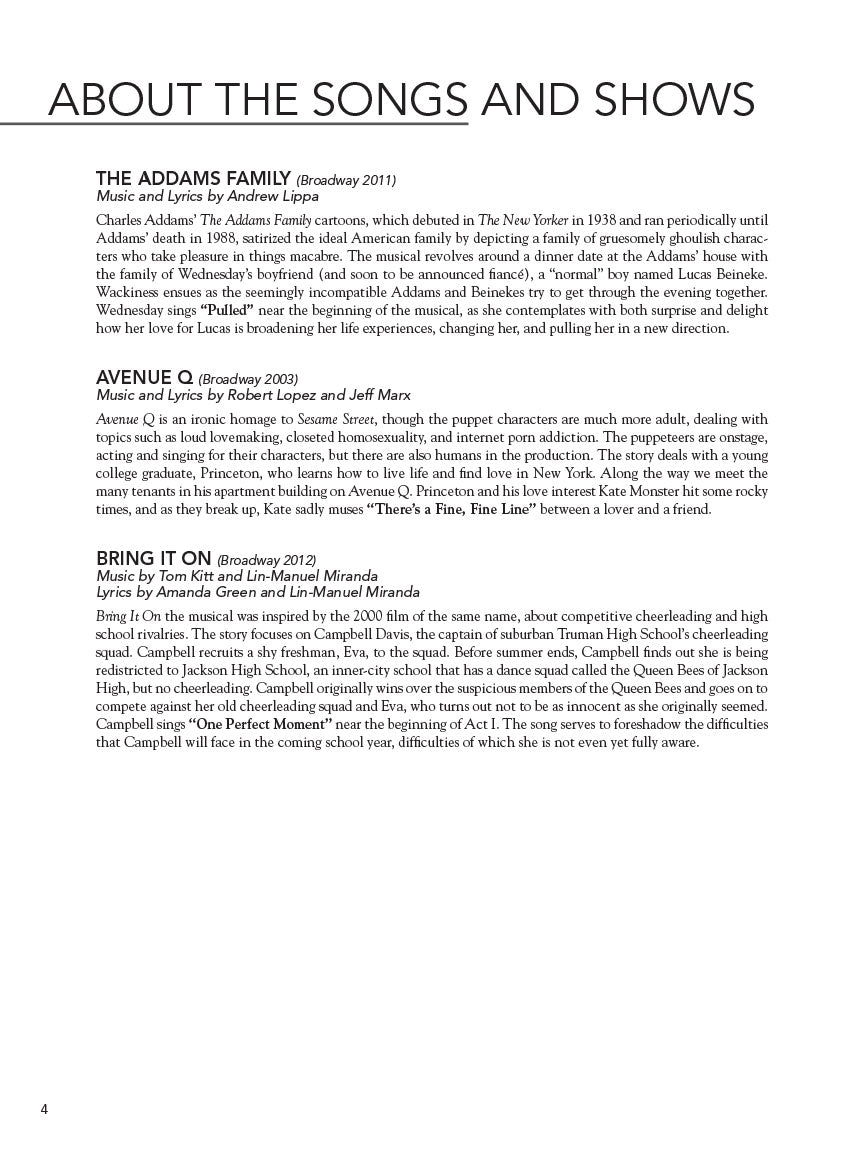 Contemporary Theatre Songs - Belter/mezzo-soprano Songs from the 21st Century