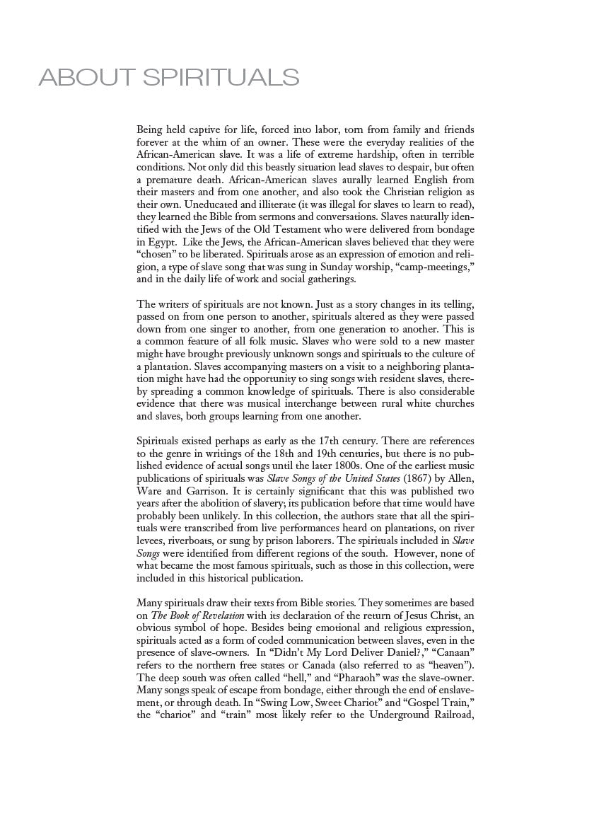 15 Easy Spiritual Arrangements for the Progressing Singer High Voice