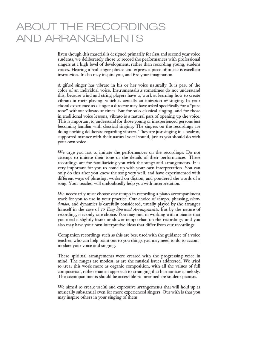 15 Easy Spiritual Arrangements for the Progressing Singer High Voice