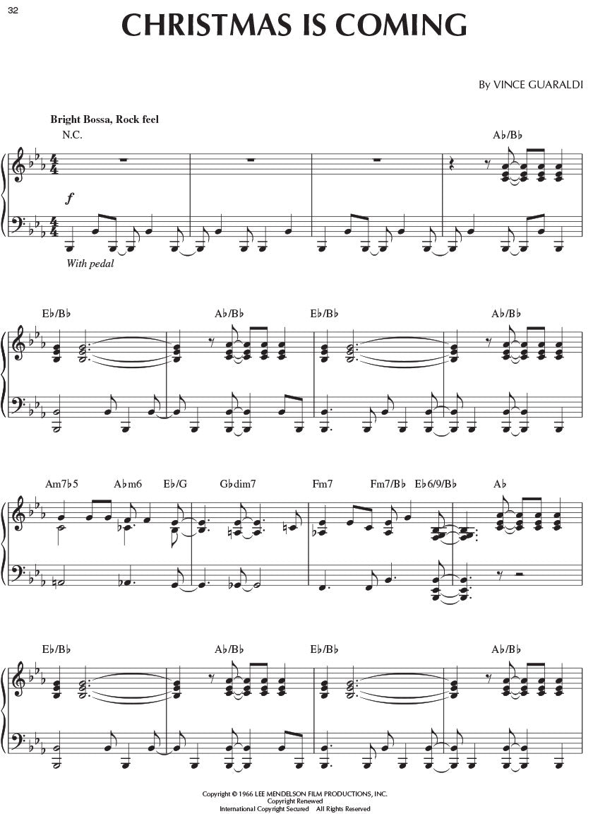 Guaraldi Charlie Brown Christmas, A - Piano Solo