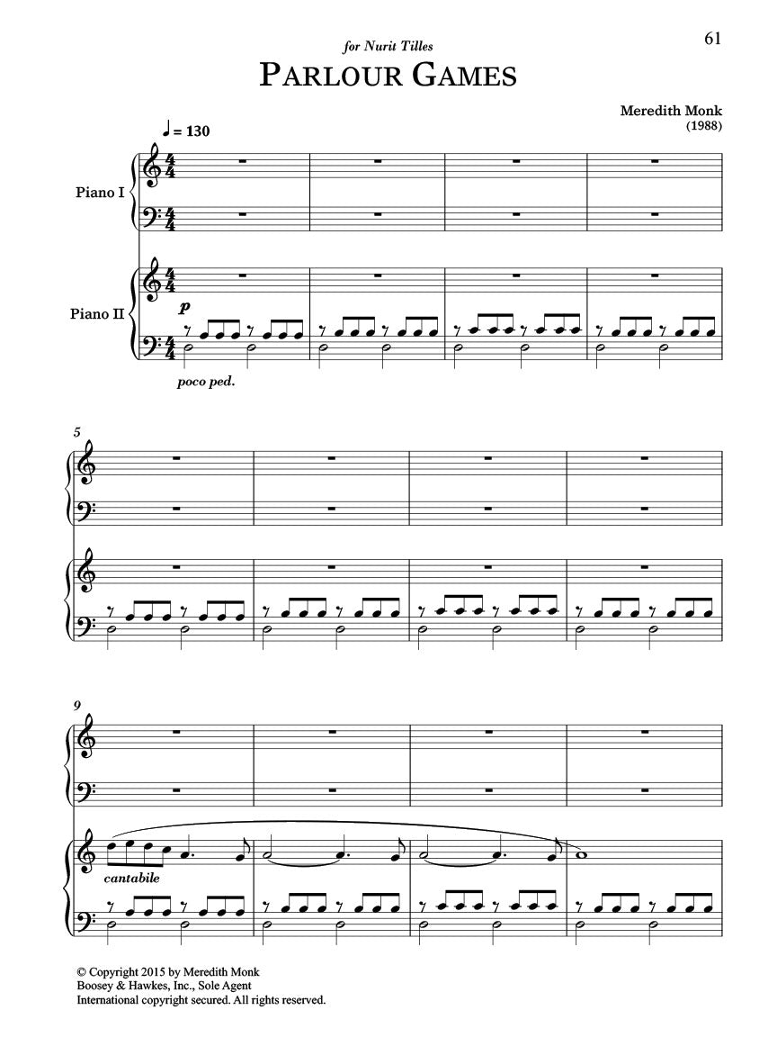Monk, Meredith - Piano Album II