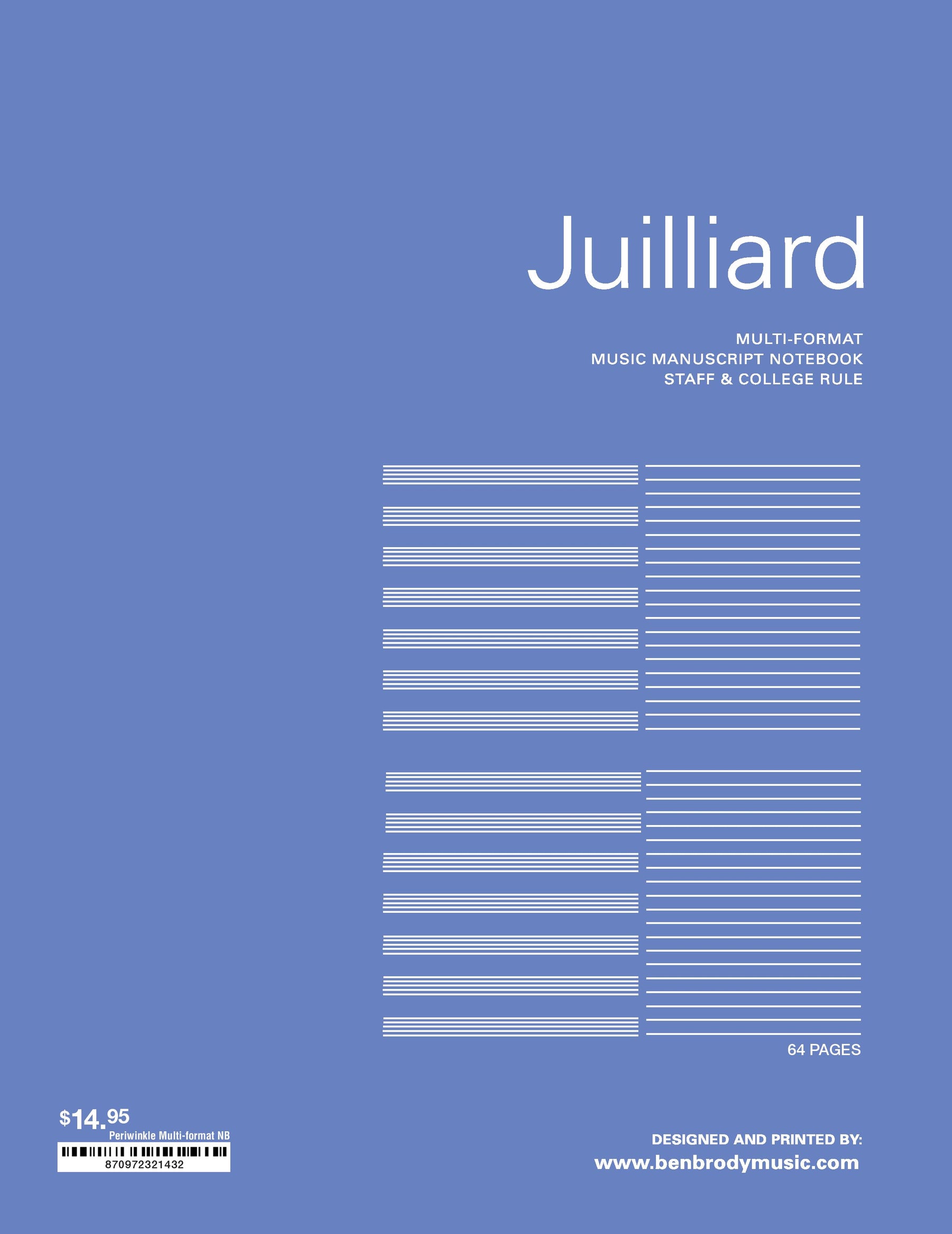 Manuscript Paper Notebook: BBM/Descant Juilliard Multi Format, 64pgs (8.5"x11")