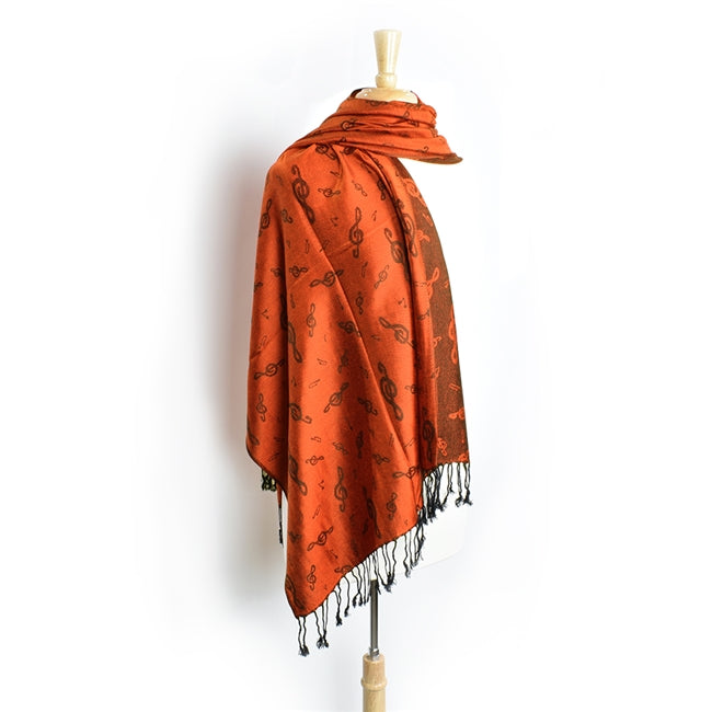 Scarf: Pashmina - Various Colors with Treble Clefs