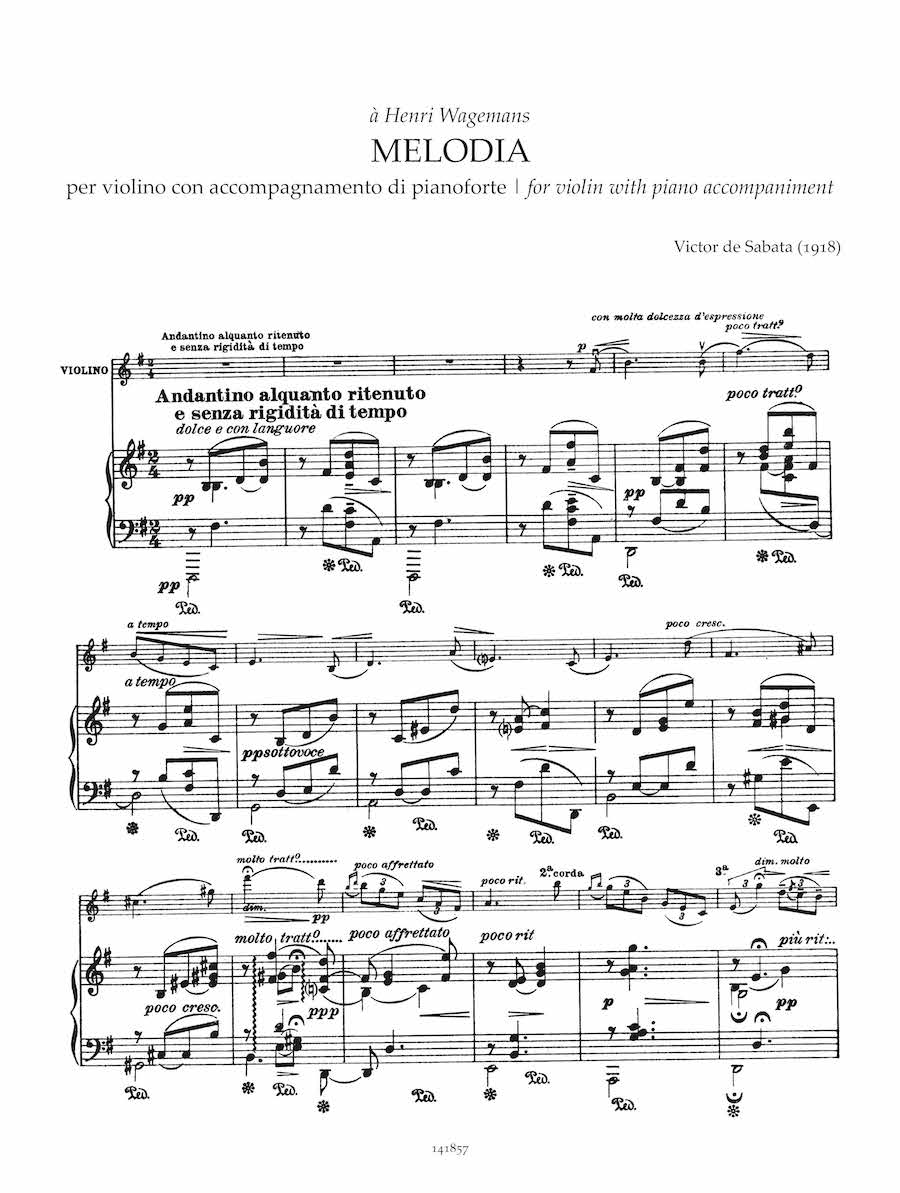 Sabata Melody for Violin with Piano Accompaniment