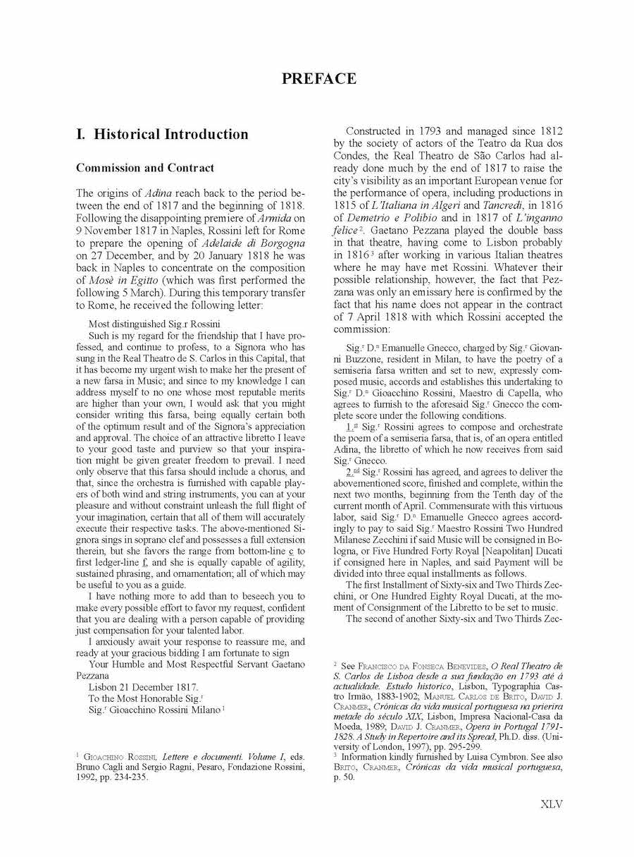 Rossini Adina Opera Vocal Series Reduction for Voice and Piano based on the Critical Edition