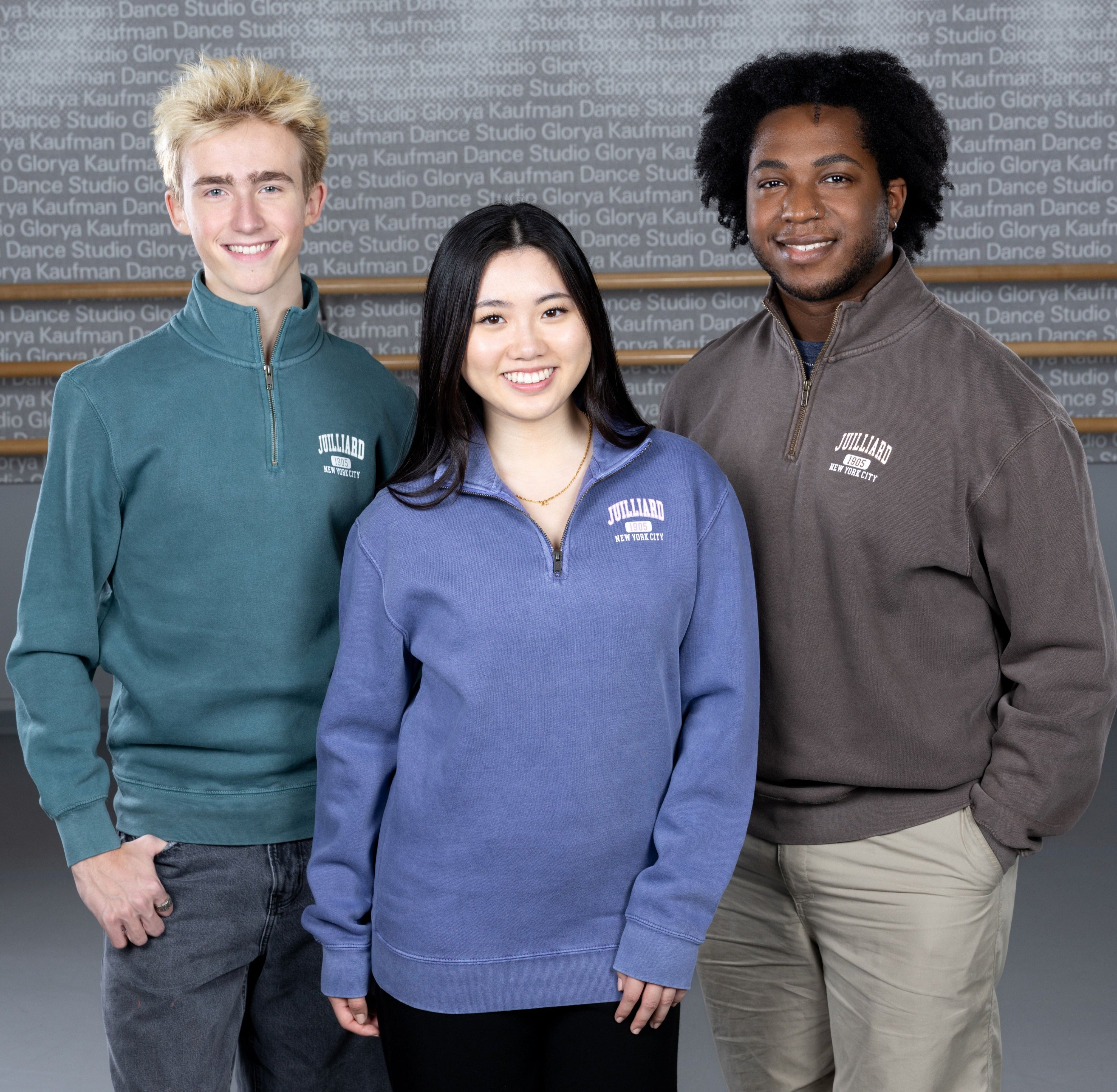 Clearance Sweatshirt: Pigment Dyed Quarter Zip / 1905 Juilliard logo