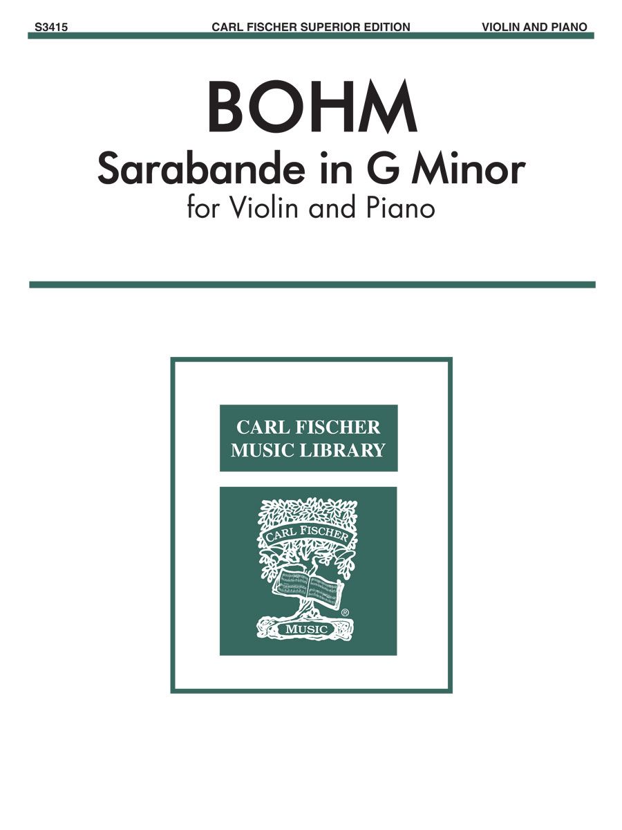 Bohm Sarabande in G minor for Violin and Piano