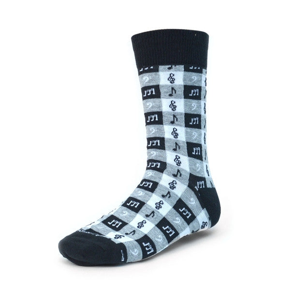 Socks: Men's Music Checkerboard Socks