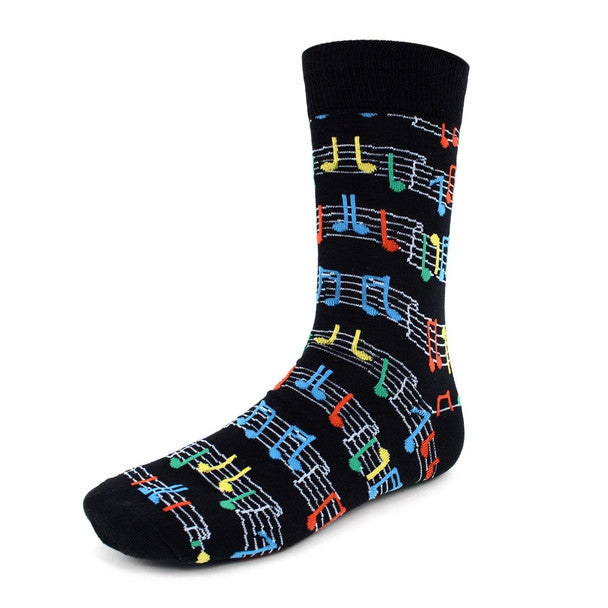 Socks: Men's Colorful Music Staff Socks