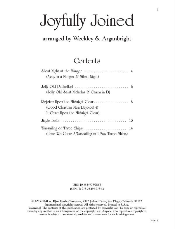 Weekley and Arganbright Joyfully Joined Christmas Duets