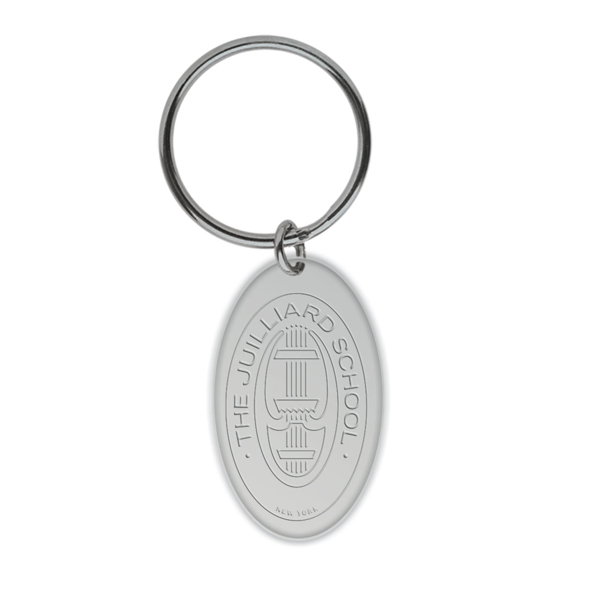 Keychain: Brass Juilliard Seal (Silver)
