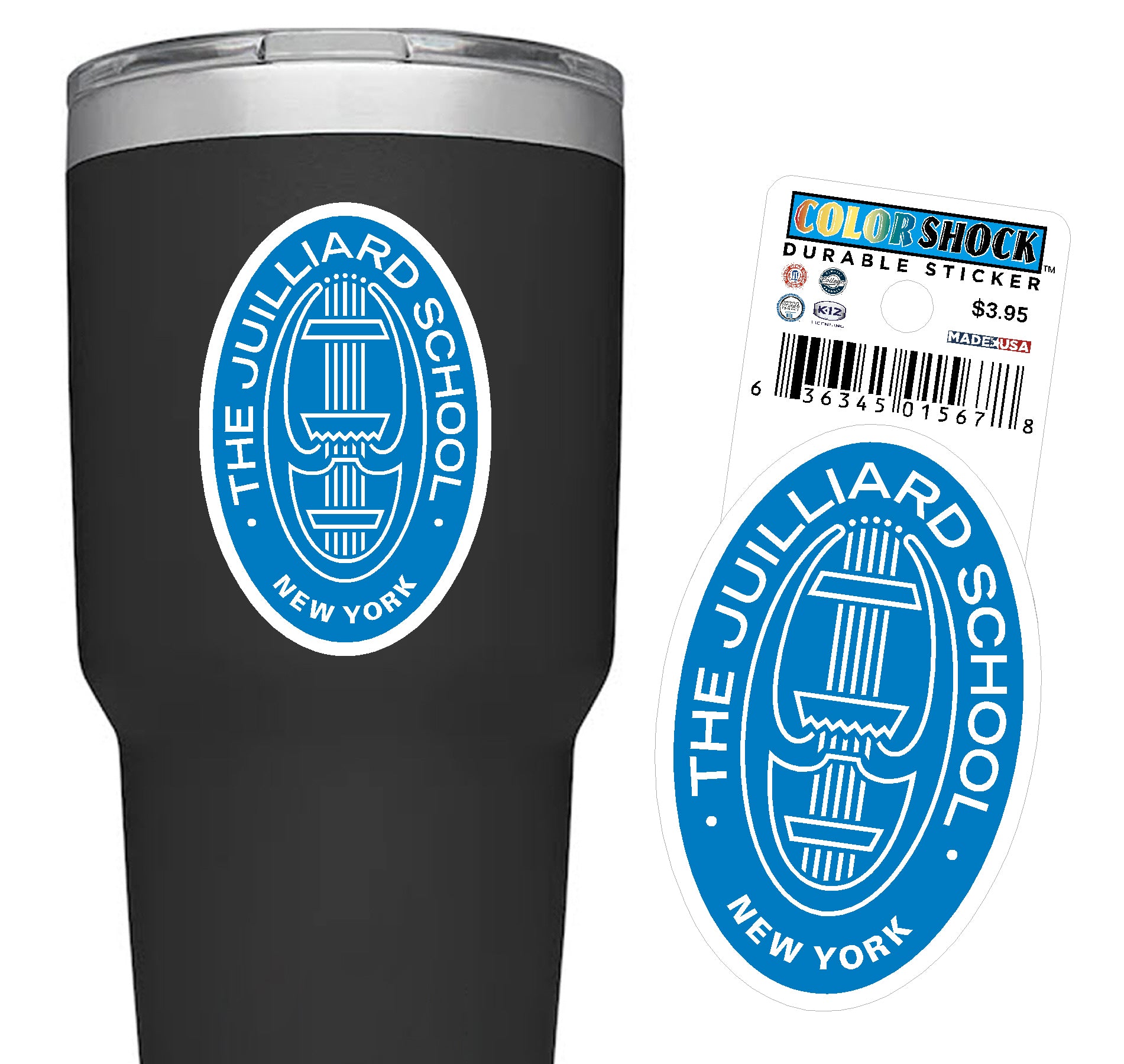 Decal: Juilliard Durable Seal Sticker (Solid Color background)