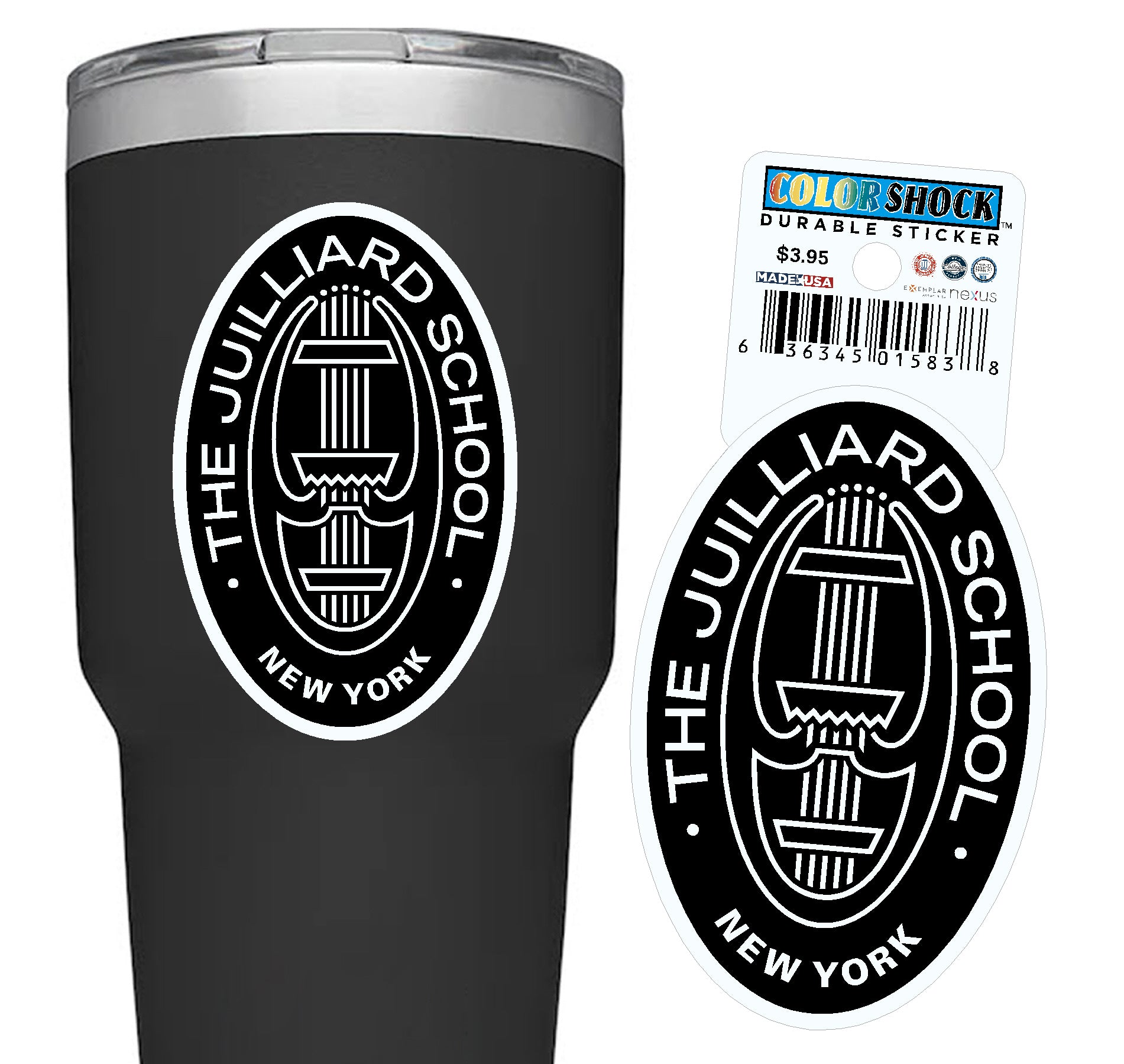 Decal: Juilliard Durable Seal Sticker (Solid Color background)