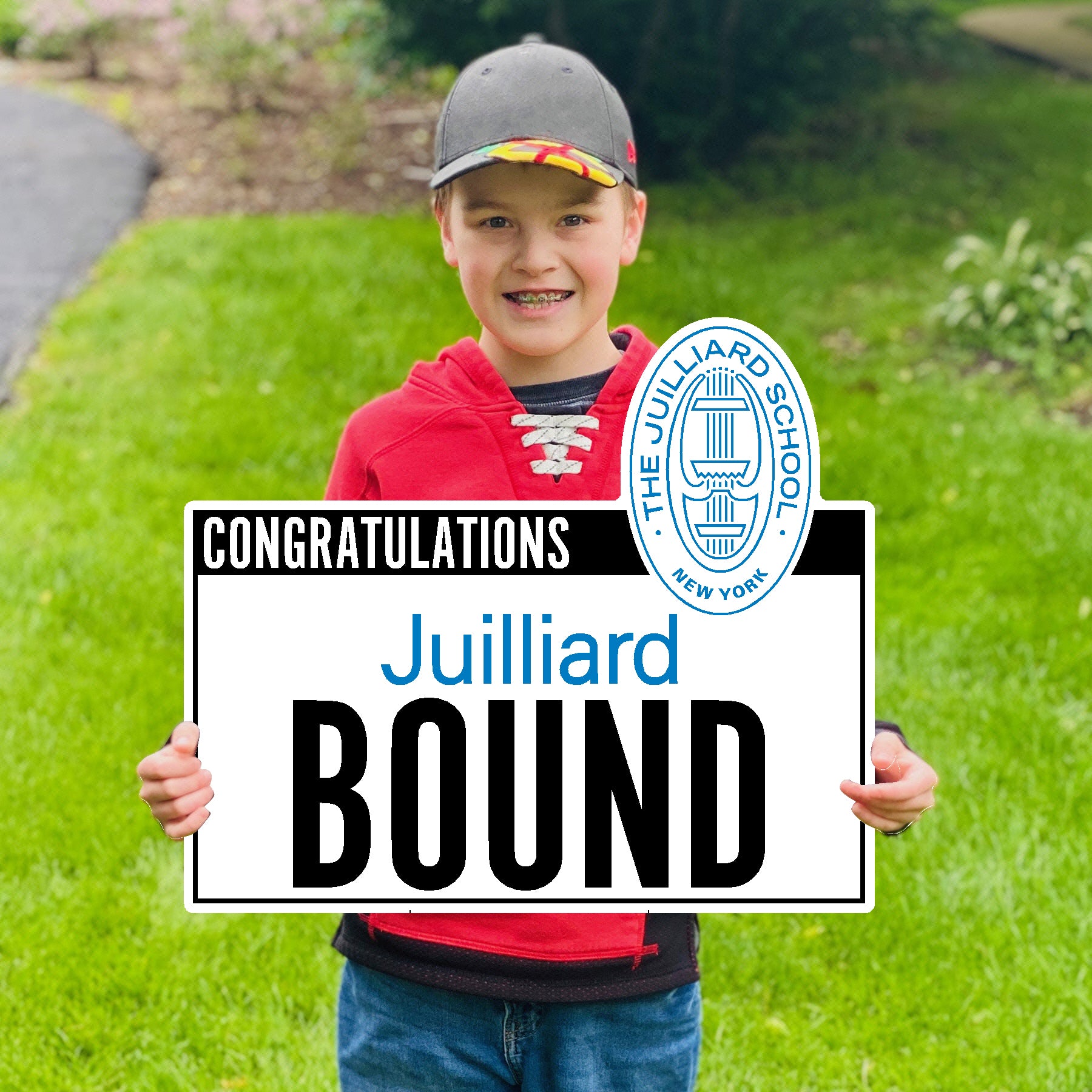 Lawn Sign: Congratulations + Juilliard Bound + Seal