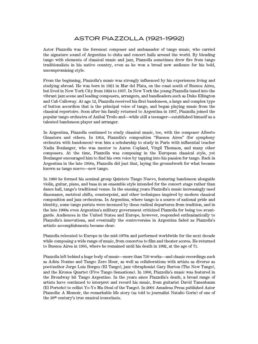 Piazzolla, Astor - Tangos for Cello and Piano