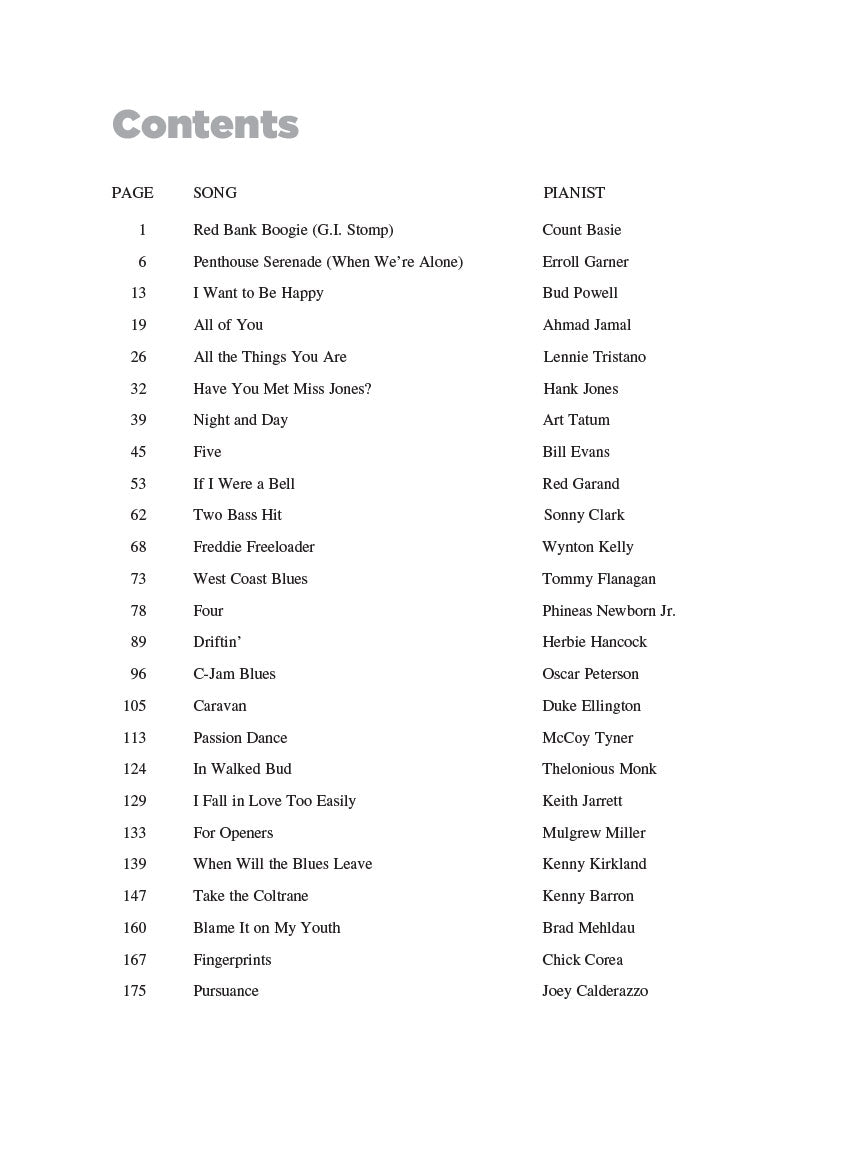 25 Great Jazz Piano Solos