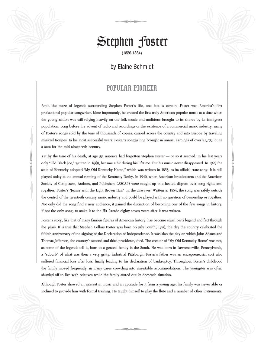 Foster, Stephen - The Songs of - P/V/G