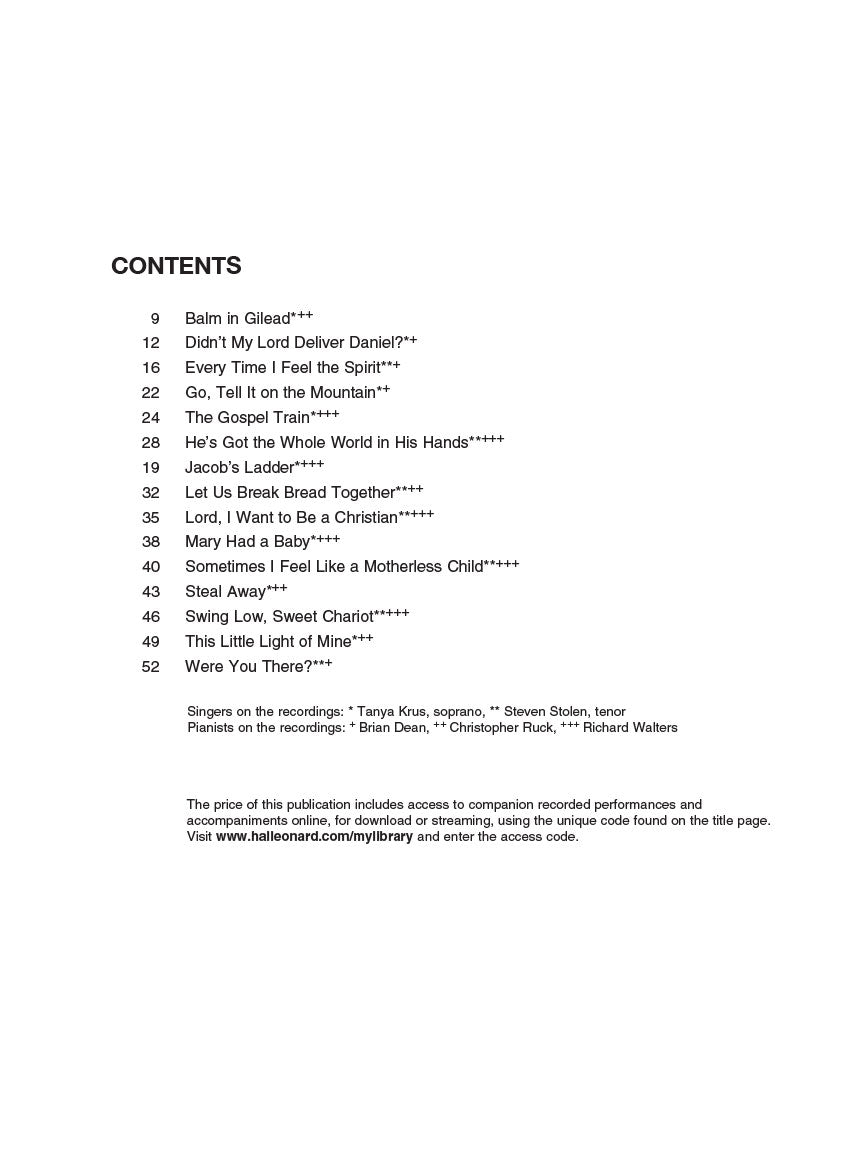 15 Easy Spiritual Arrangements for the Progressing Singer High Voice