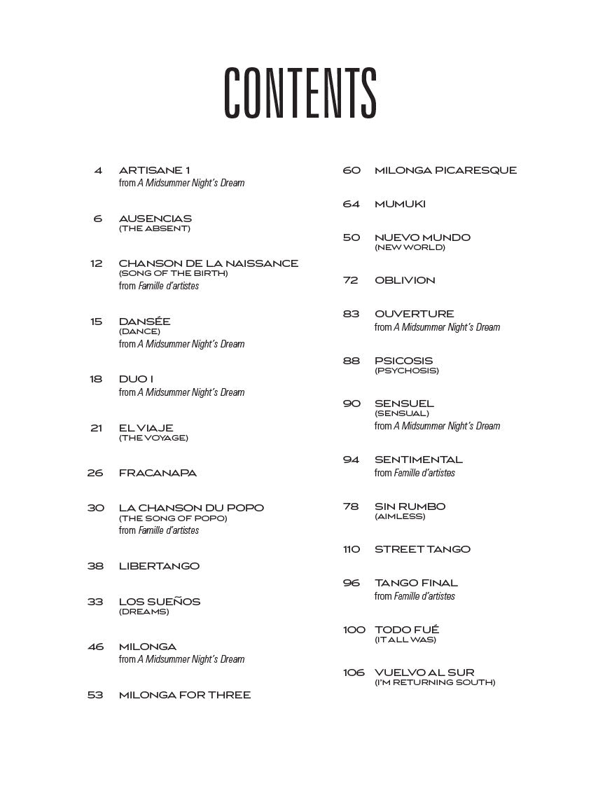 Piazzolla, Astor - 25 Tangos for Alto Saxophone and Piano