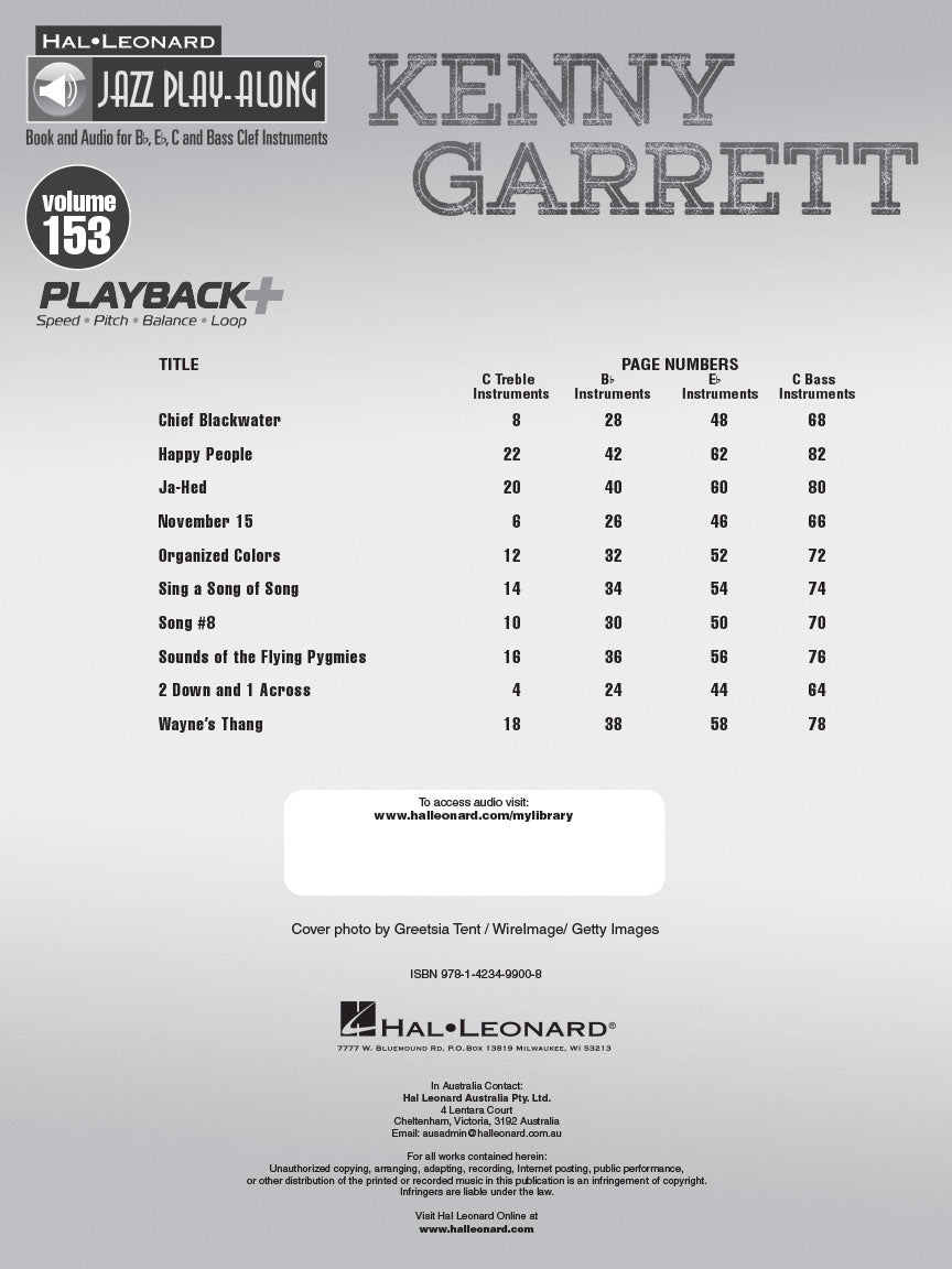 Garrett, Kenny - Jazz Play-Along Vol. 153
