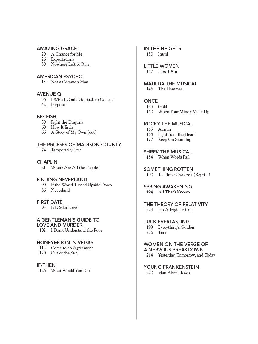 Contemporary Theatre Songs - Baritone