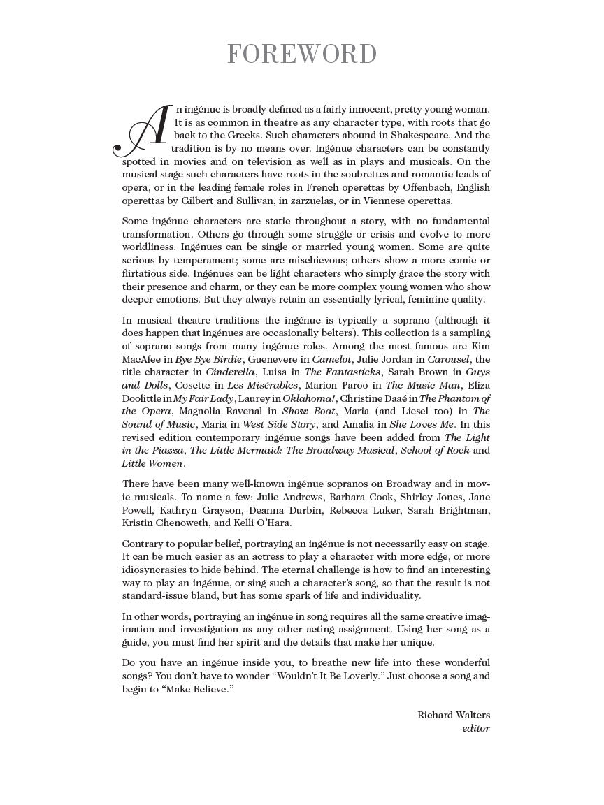 Broadway Ingénue - Revised Edition: 39 Theatre Songs for Soprano