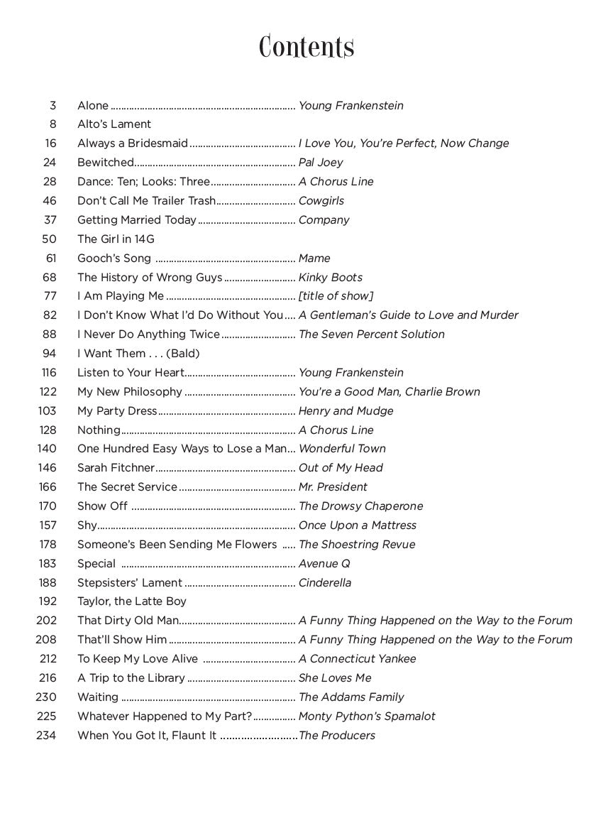 Theatre and Cabaret Comedy Songs