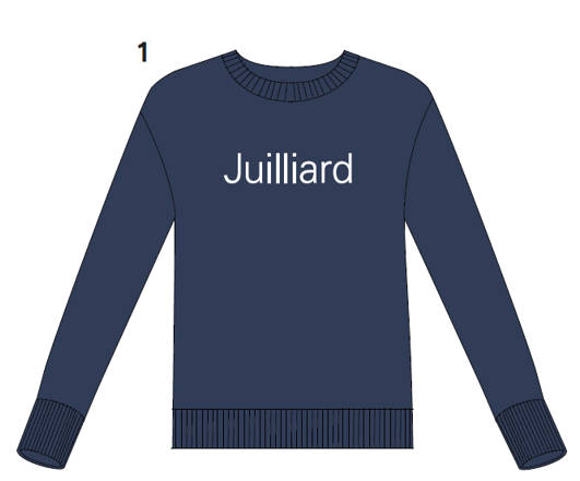 Sweater: Juilliard logo sewn through (unisex sizing)