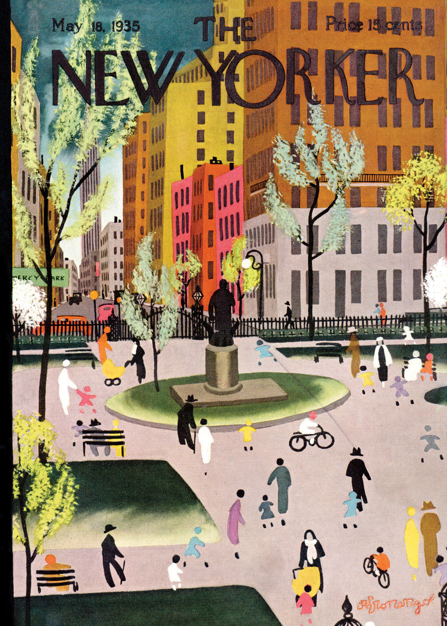 Card: City Park - New Yorker Cover (Blank inside)