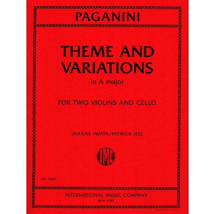 Paganini Theme and Variations in A major, 2 Violins and Cello