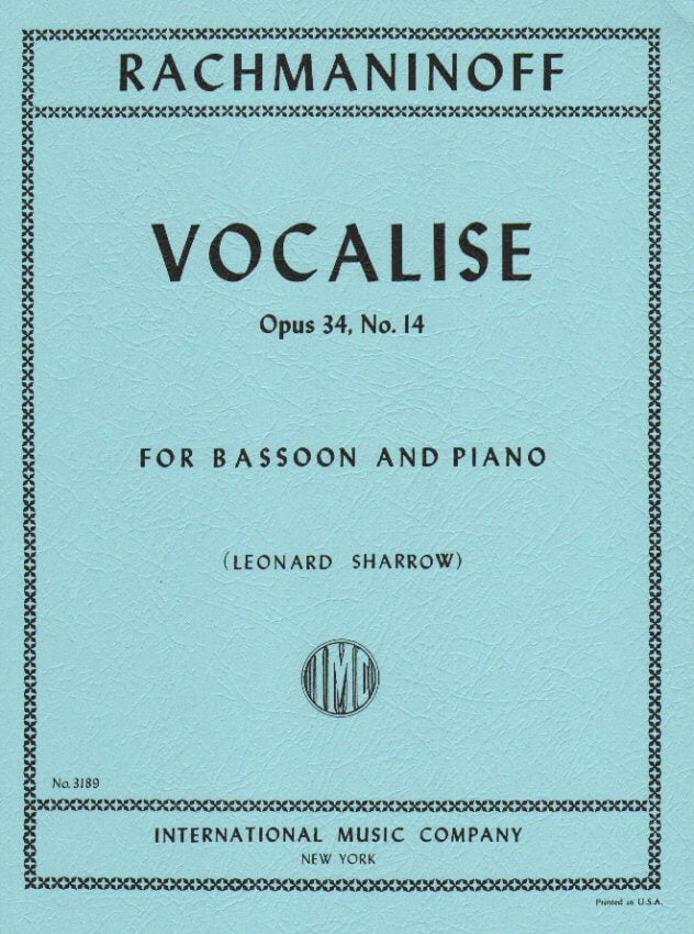 RACHMANINOFF VOCALISE BASSOON