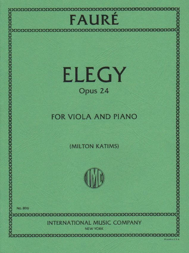 Fauré, Elegy Opus 24 For Viola