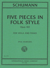 Schumann Five Pieces in Folk Style, Opus 102 for Viola