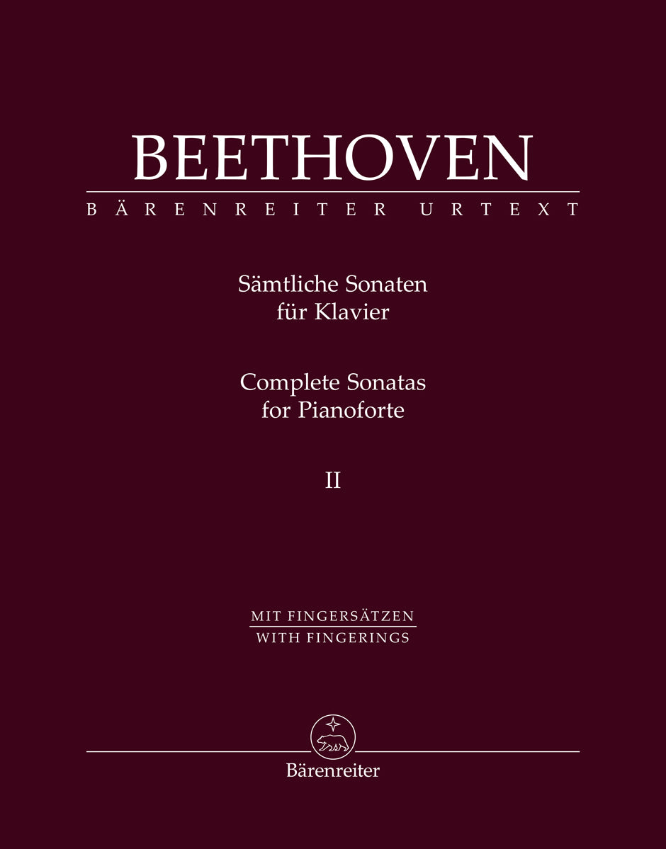 Beethoven: Complete Piano Sonatas, Volume 2, Urtext edited by Jonathan Del Mar with fingering by Marc-André Hamelin, Bärenreiter BA11872