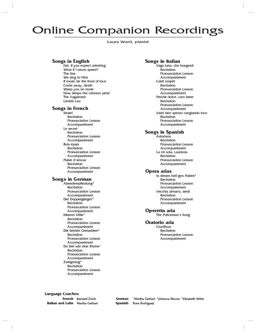 Standard Vocal Literature