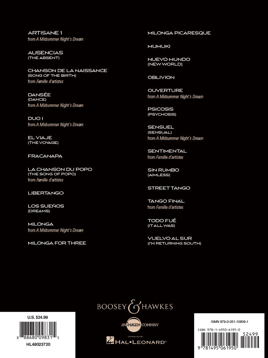 Piazzolla, Astor - 25 Tangos for Clarinet and Piano