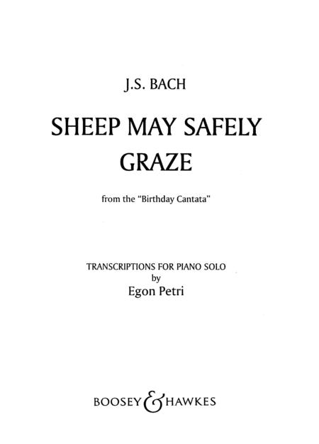 Bach Sheep May Safely Graze from the Birthday Cantata Piano