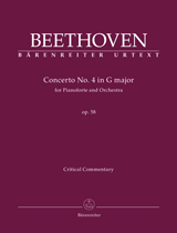 Beethoven Concerto for Pianoforte and Orchestra No. 4 G major op. 58 Critical Commentary