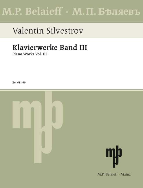 Silvestrov: Piano Works, Volume 3