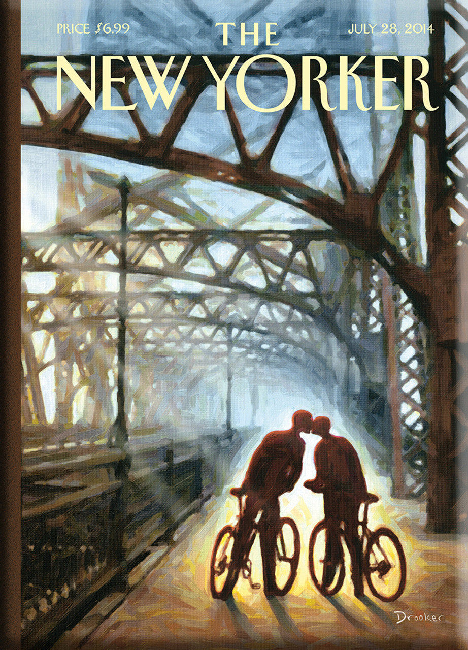 Magnet: Sunset Kiss on Brooklyn Bridge New Yorker Cover