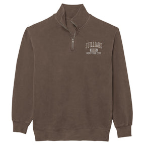 Sweatshirt: Pigment Dyed Quarter Zip / 1905 Juilliard logo