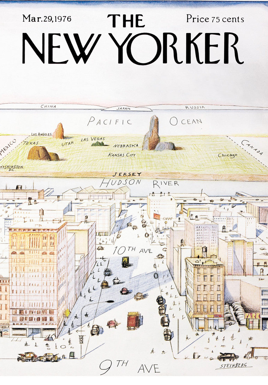 Card: City Scape - New Yorker Cover (Blank inside)