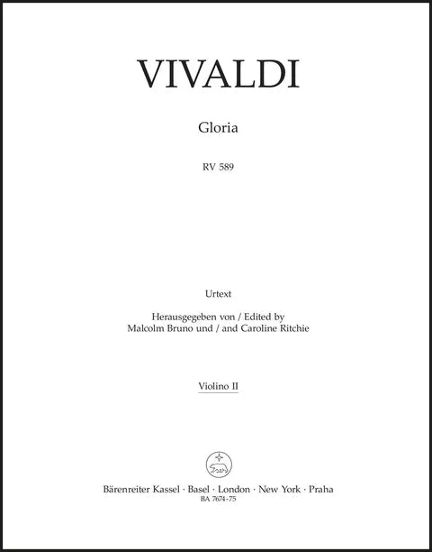 Vivaldi: Gloria RV 589 Violin 2 Part