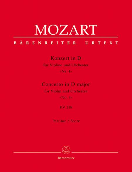 Mozart Concerto for Violin and Orchestra no. 4 in D major K. 218 Full Score