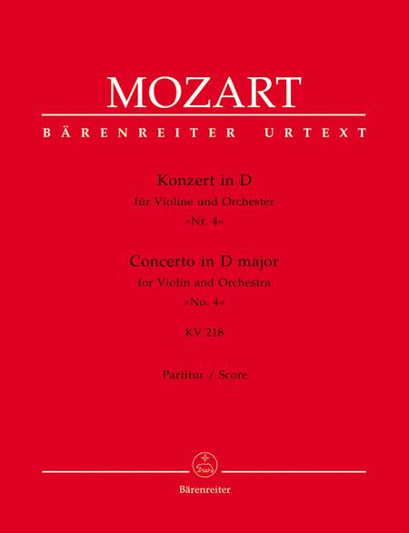 Mozart Concerto for Violin and Orchestra no. 4 in D major K. 218 Full Score