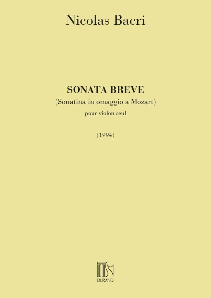 Bacri Sonata Breve Op. 45 for Violin