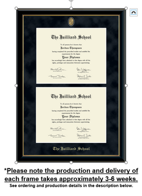 Diploma Frame: Juilliard Double Diploma Onyx Gold Black Suede (431697)*