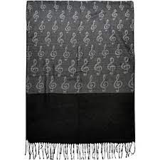 Scarf Pashmina with G-Clefs various colors