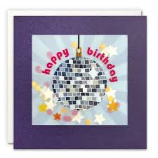 Card: Happy Birthday (Disco Ball Confetti-- Blank Inside)