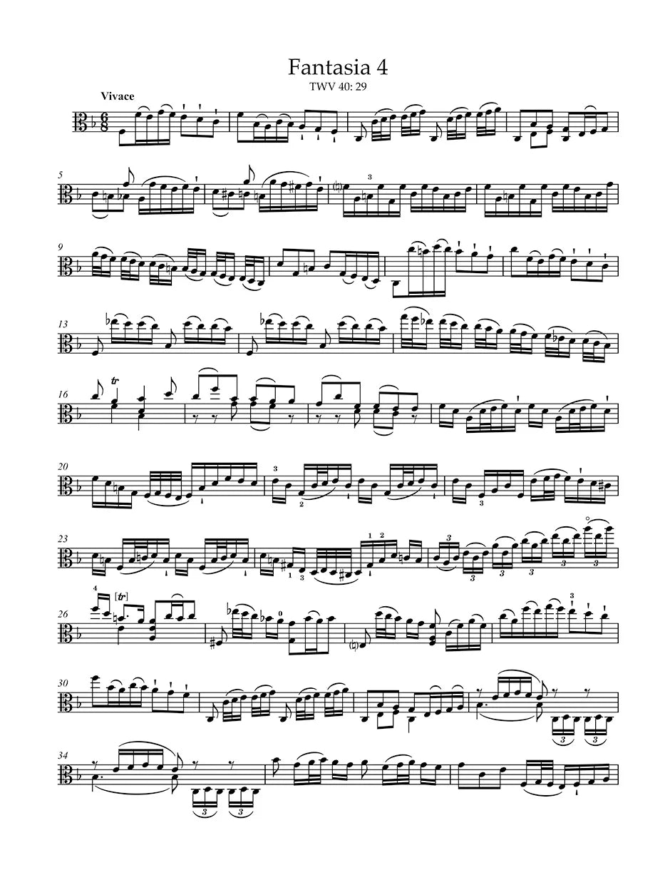 Telemann: Twelve Fantasias, TWV 40: 26–37 (arr. for Viola)